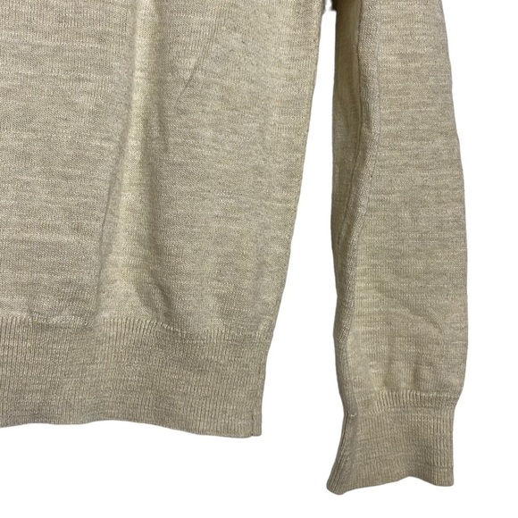 Lucky Brand Long Sleeve V Neck Cream Sweater Raglan Knit Ribbed Henley Small S - Picture 12 of 16